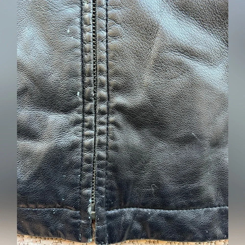 GAP Vintage Lamb Nappa Leather Hoodie Jacket Womens Size S